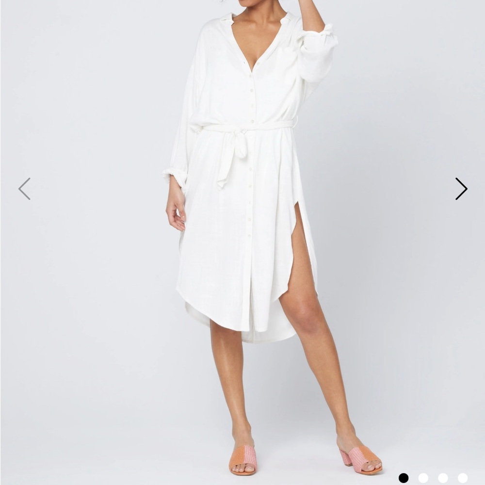 L*Space White Button-Down Barcelona Dress, NWT, Size XS/S